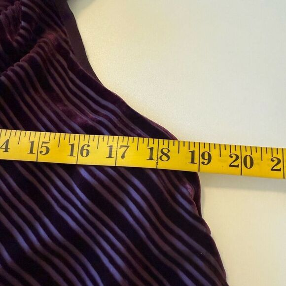 Robert Rodriguez Burgundy Striped Velvet Burnout Asymmetric Hem Maxi Dress Sz 10 - Picture 5 of 13